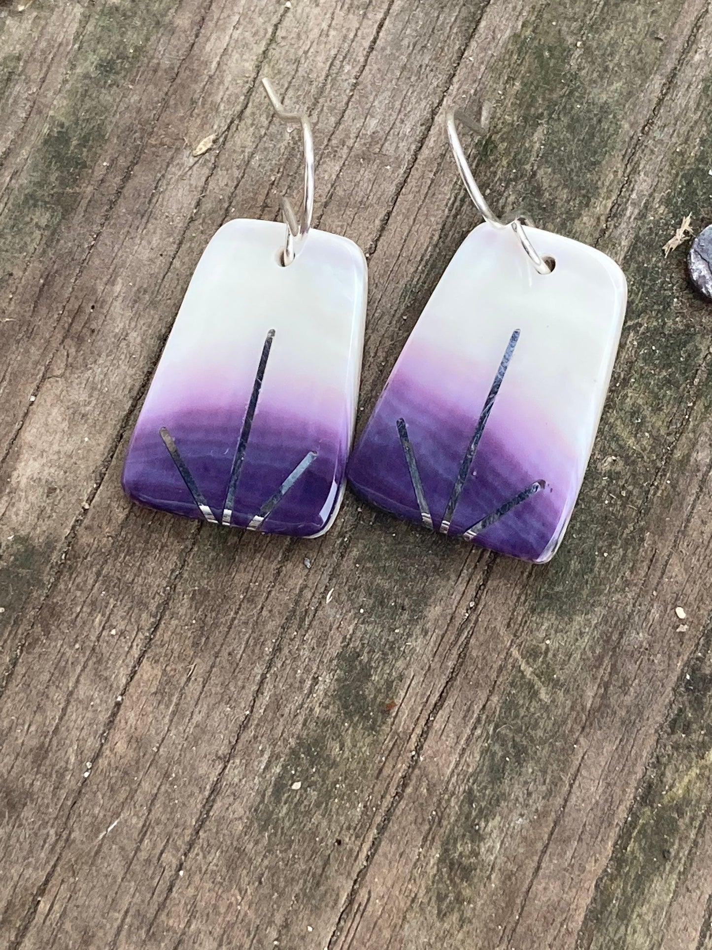 Evening horizon wampum earrings