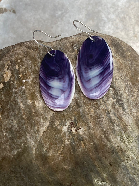 Wampum Large Oval Earrings