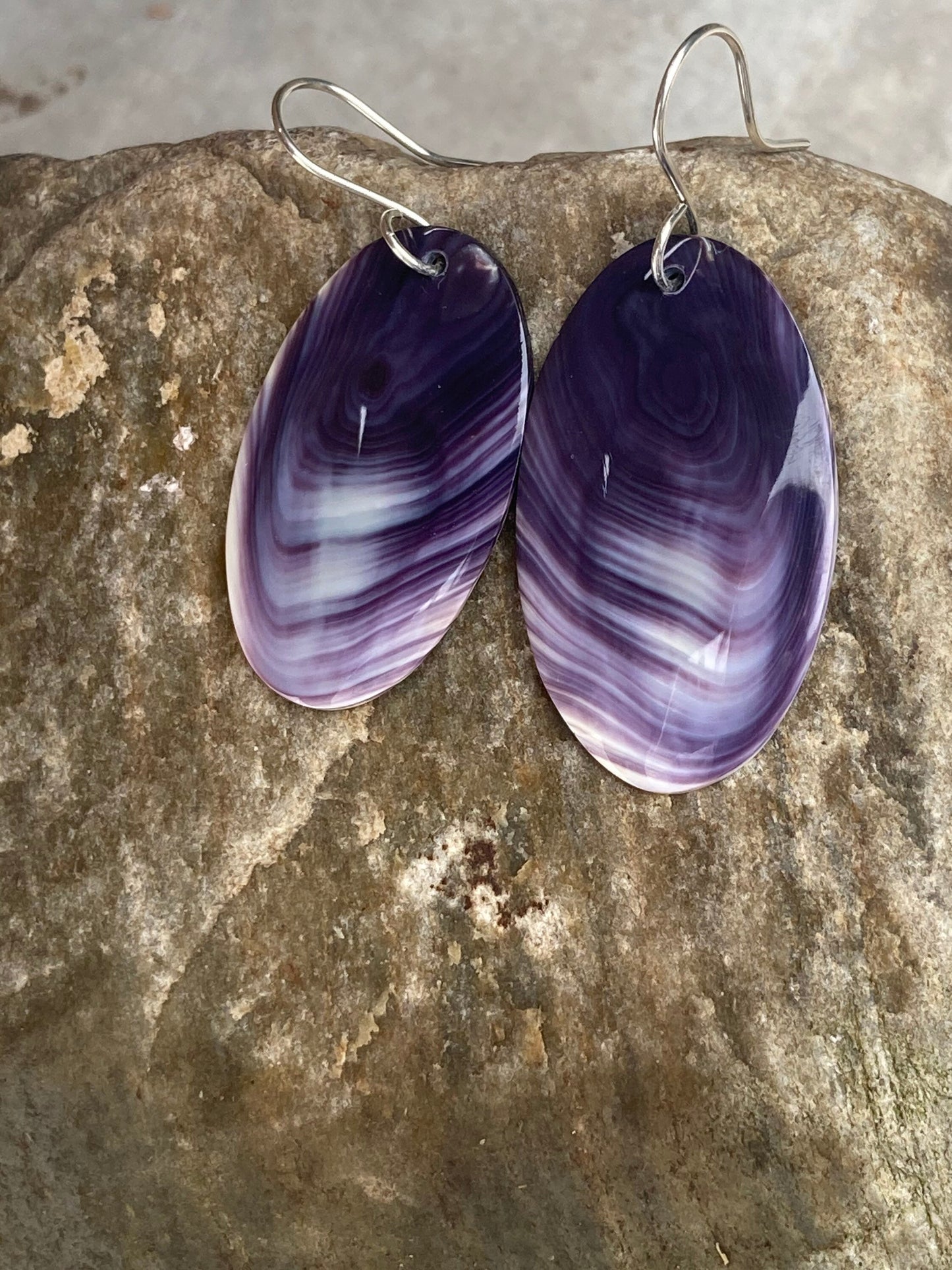 Wampum Large Oval Earrings