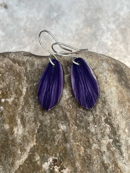 Wampum Crocus petal Earrings.