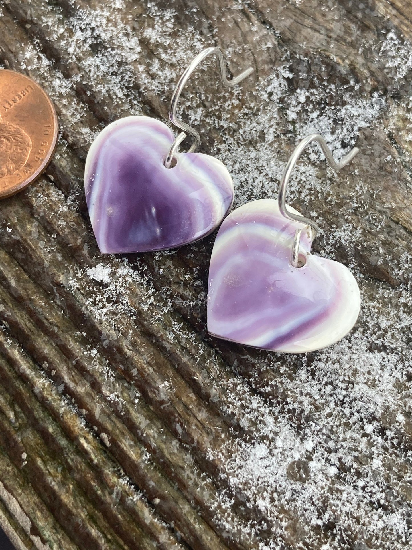 Wampum Heart Earrings.