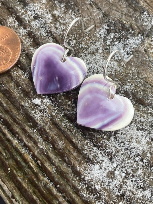 Wampum Heart Earrings.