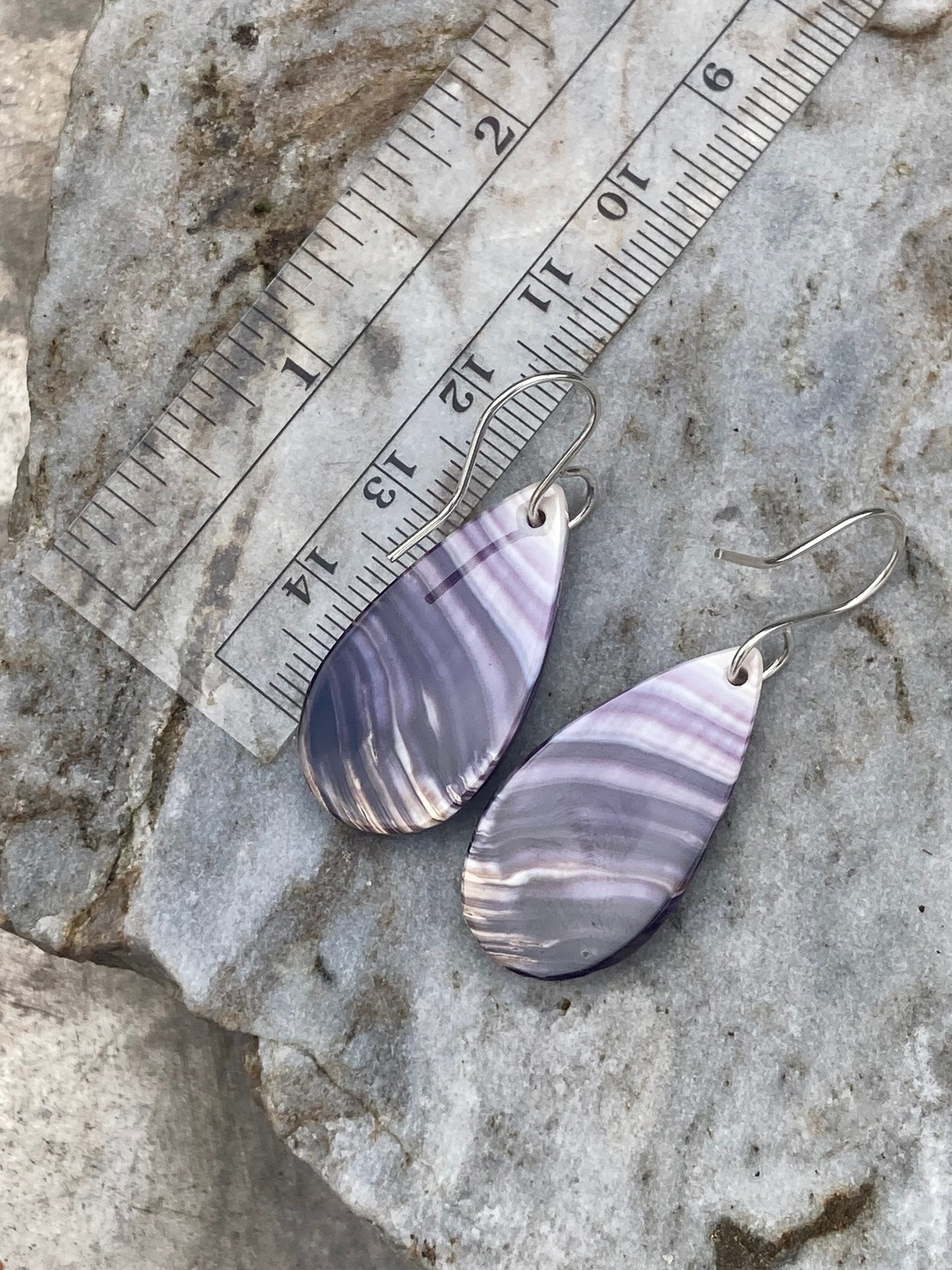 Wampum Large Tear Drop  Earrings.