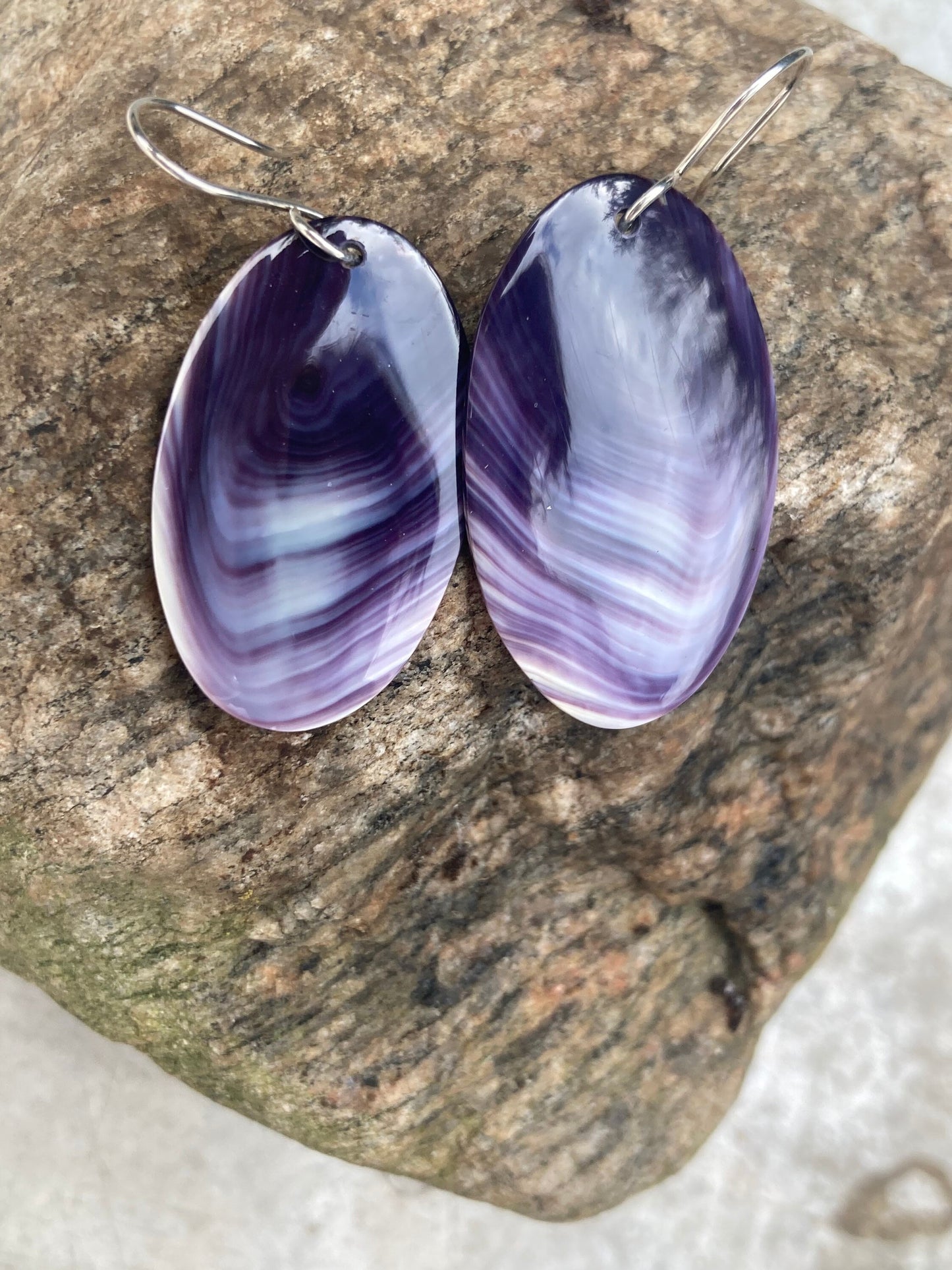 Wampum Large Oval Earrings