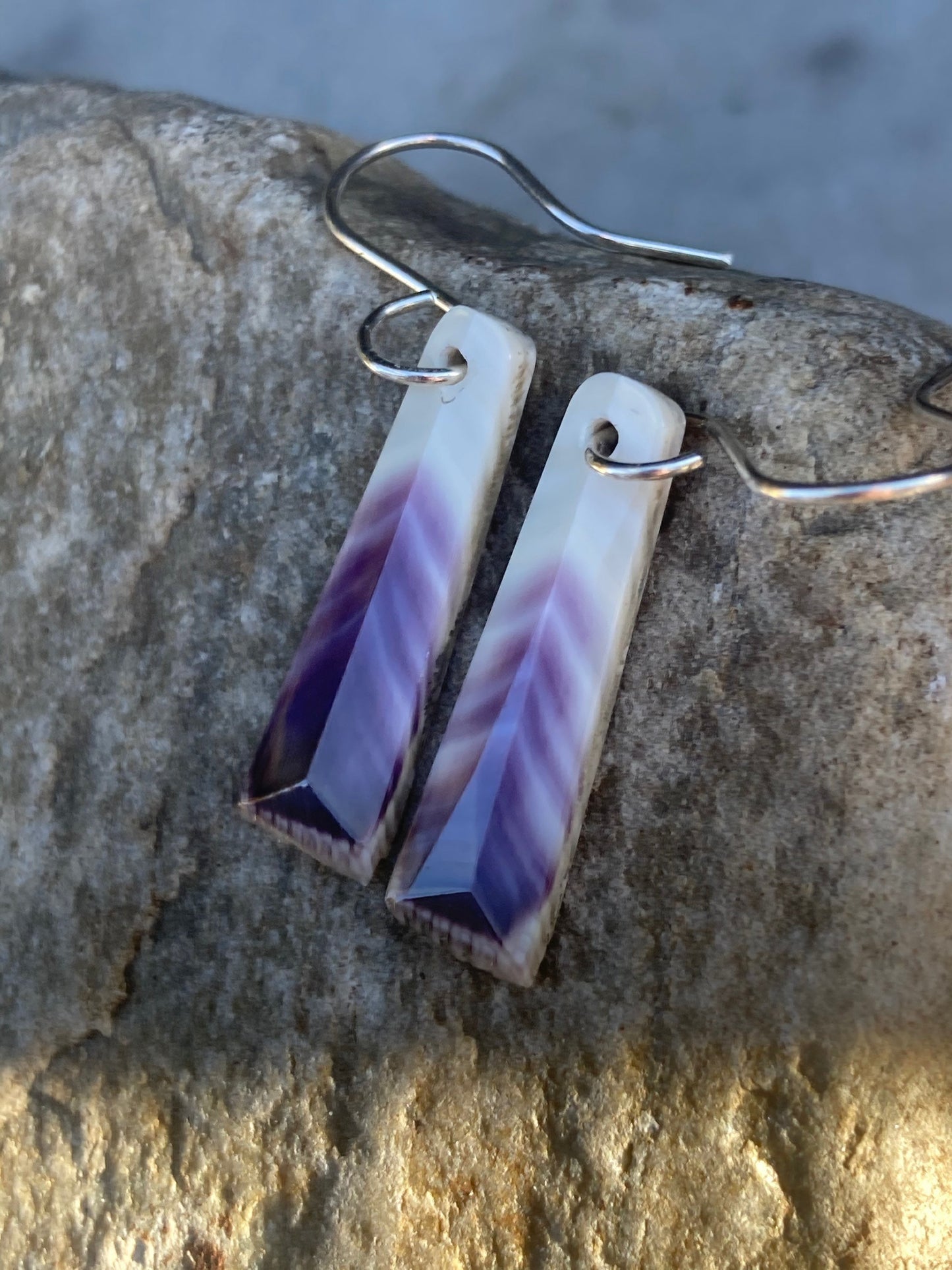 Small Feather Wampum Earrings