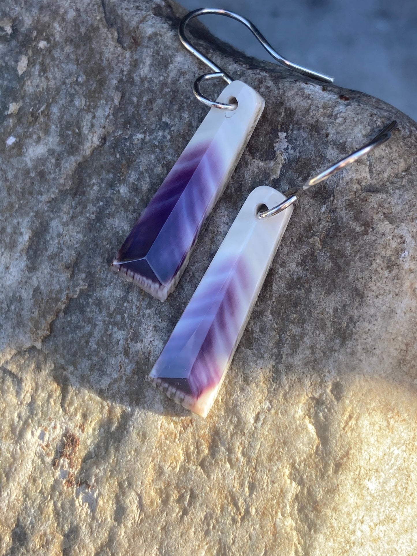 Small Feather Wampum Earrings