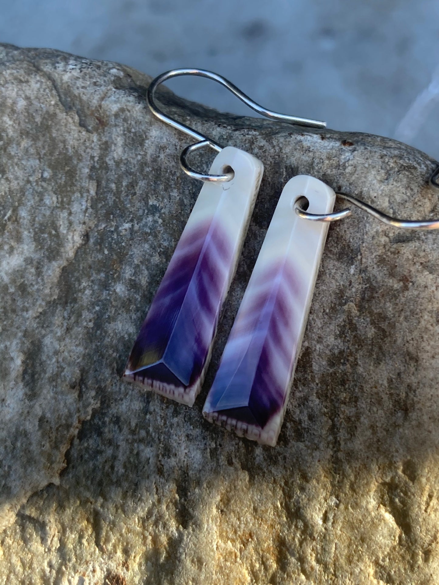 Small Feather Wampum Earrings