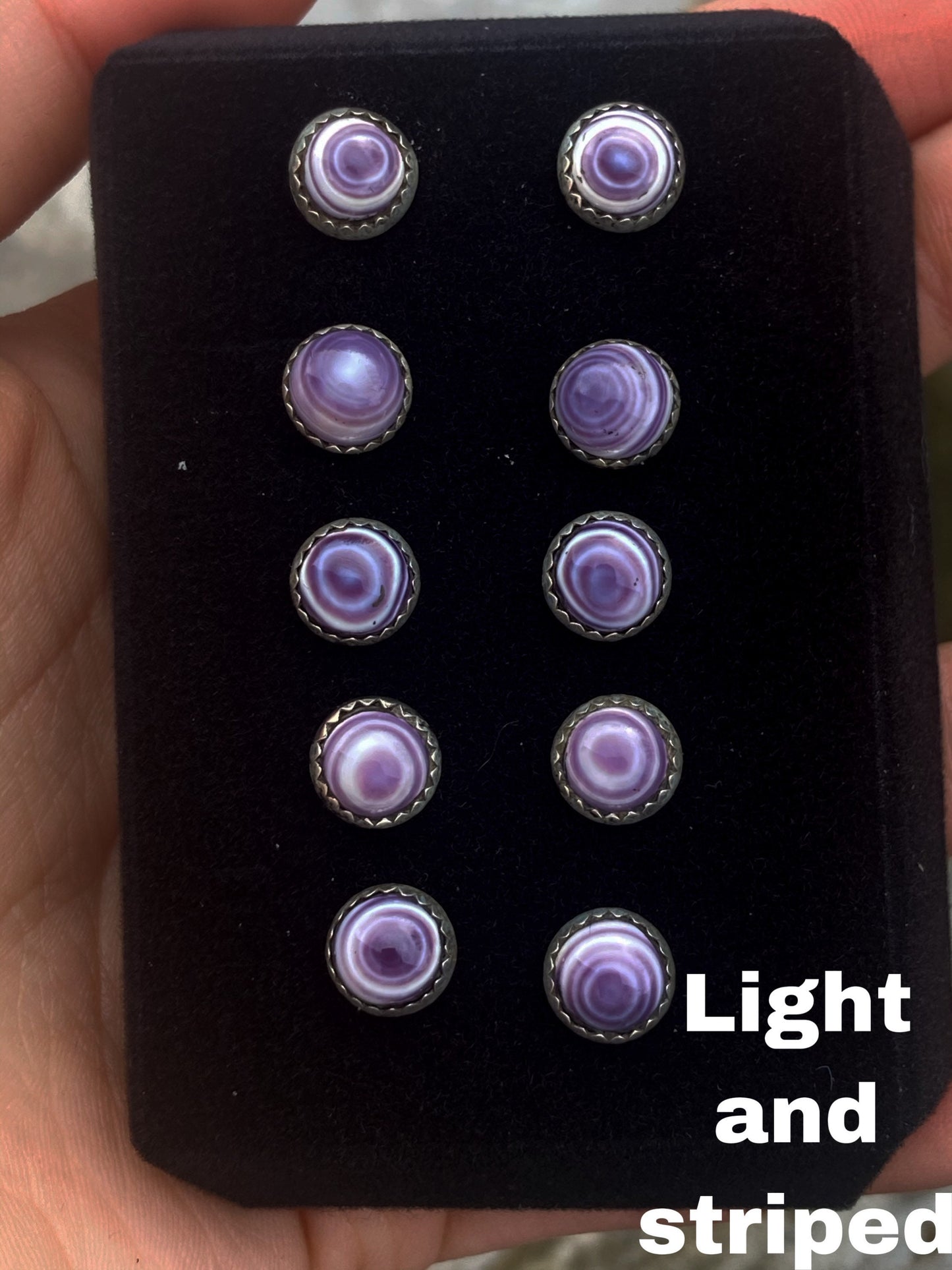 Wampum handmade Petite Studs 8mm