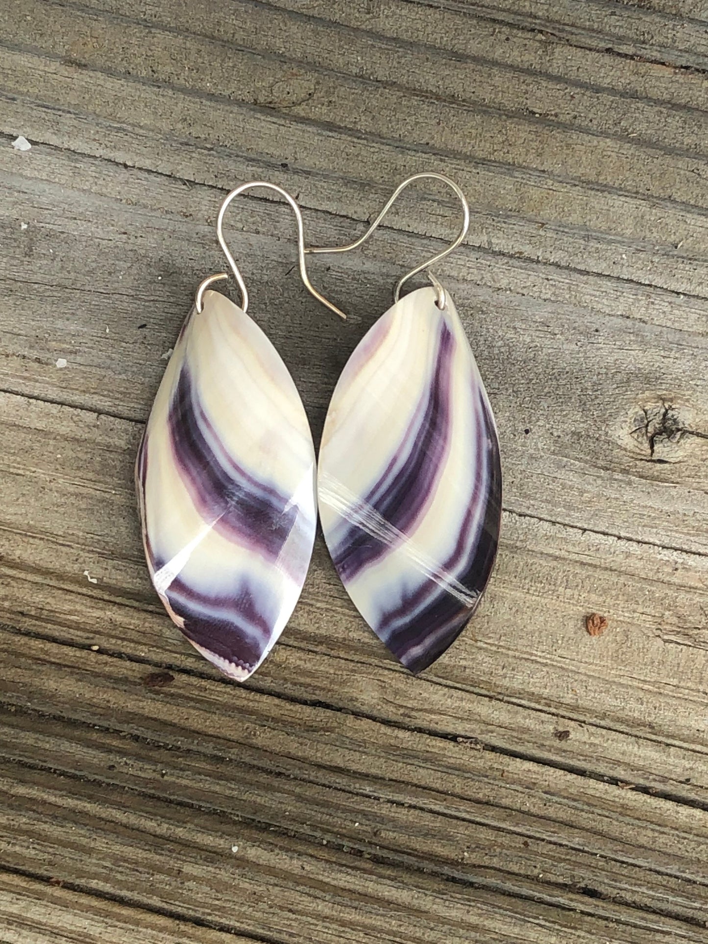Magnificent Wampum Curved Earrings wearable art