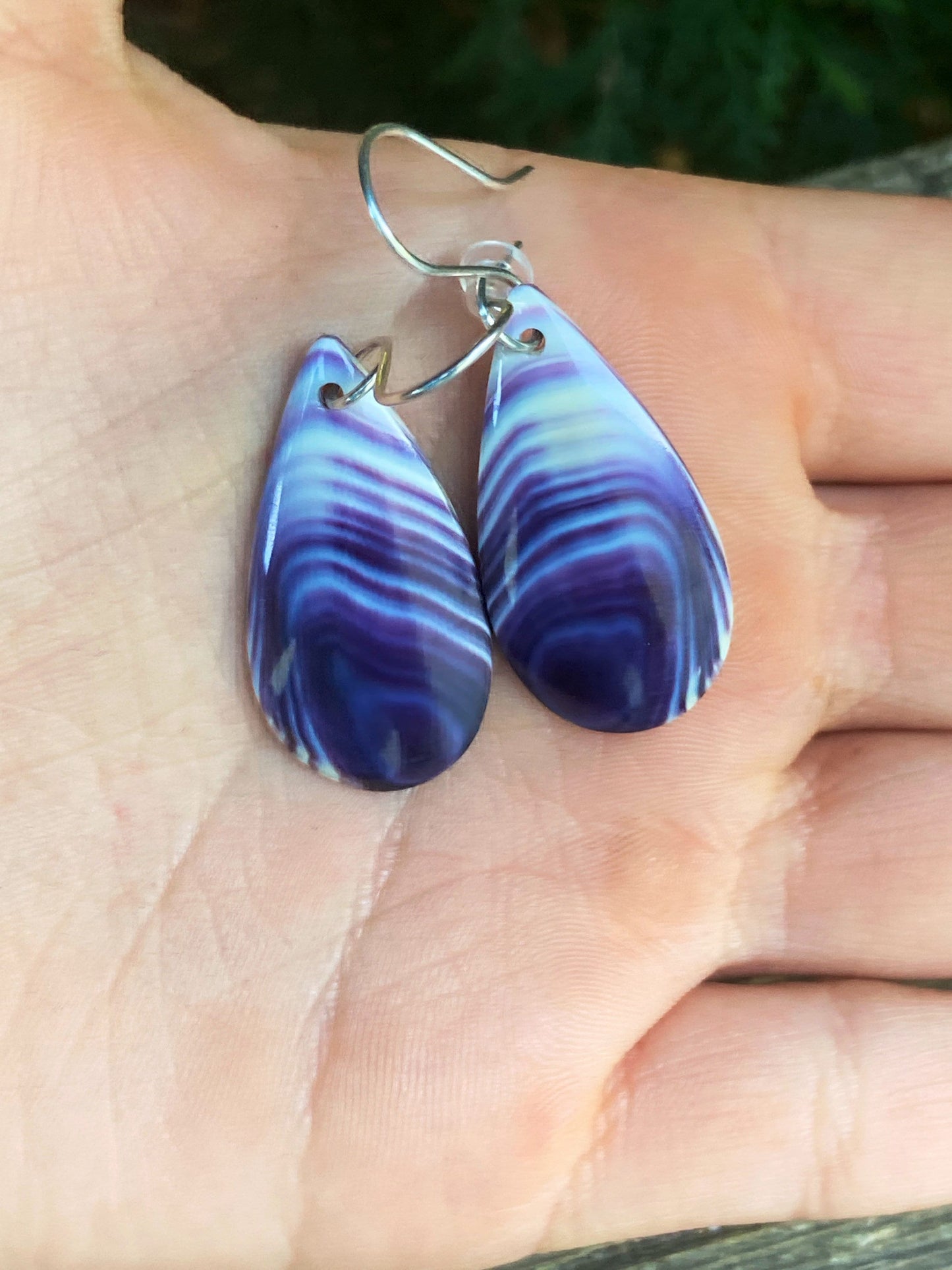 Wampum Large Tear Drop  Earrings.