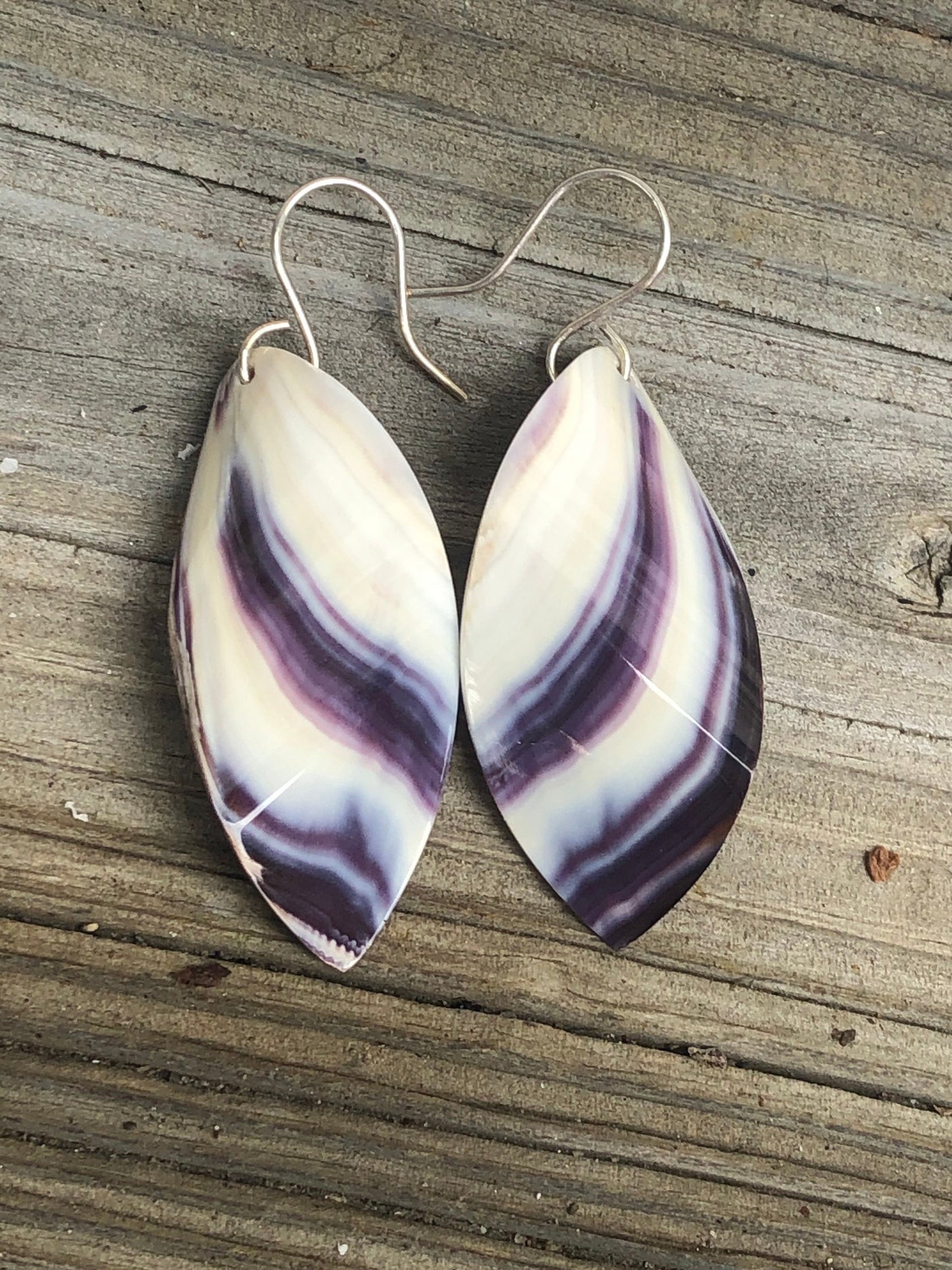 Magnificent Wampum Curved Earrings wearable art