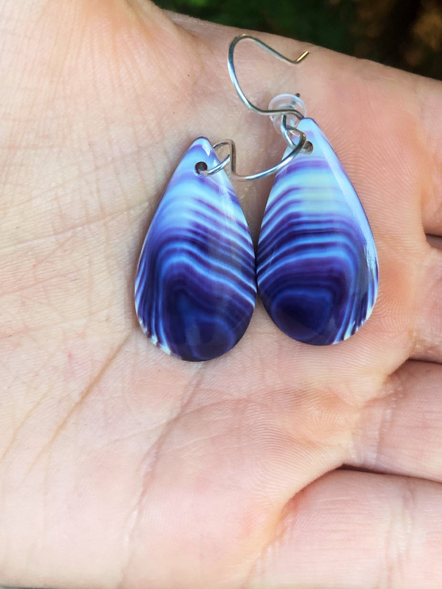 Wampum Large Tear Drop  Earrings.