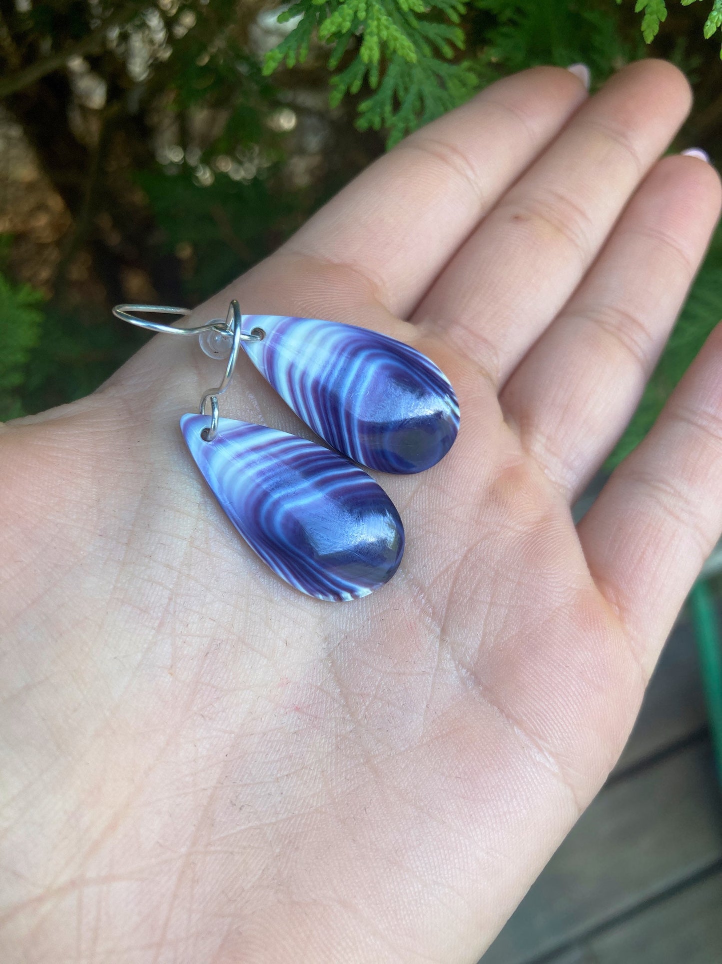 Wampum Large Tear Drop  Earrings.