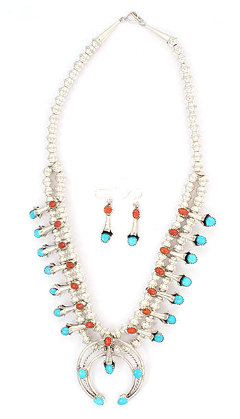 Navajo necklace earrings set